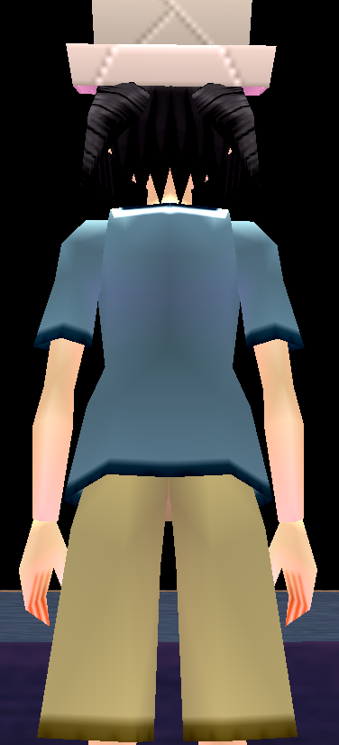 Equipped Female Popo's Shirt and Pants viewed from the back