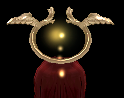 Equipped Gold Angelic Halo viewed from the back