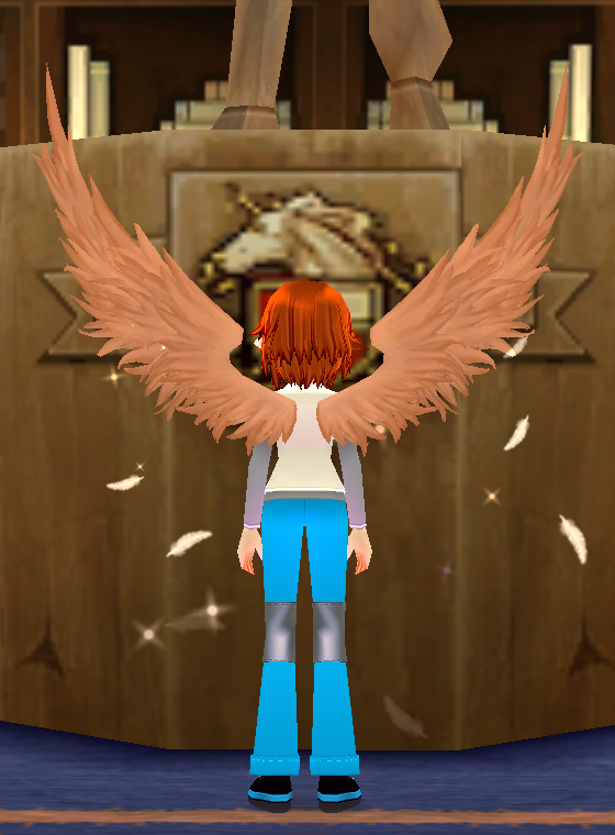 Equipped Archangel Wings (Dyeable) viewed from the back