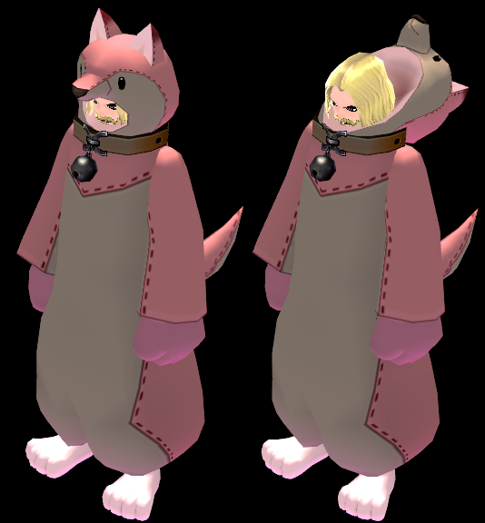 Equipped Giant Puppy Robe Set viewed from an angle