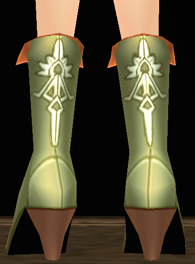 Equipped Magus Crest Boots (F) viewed from the back