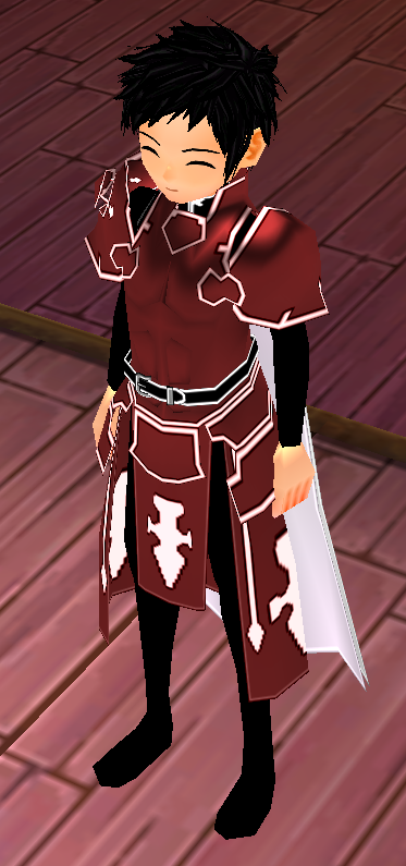 Equipped Heathcliff SAO Armor (Default) viewed from an angle