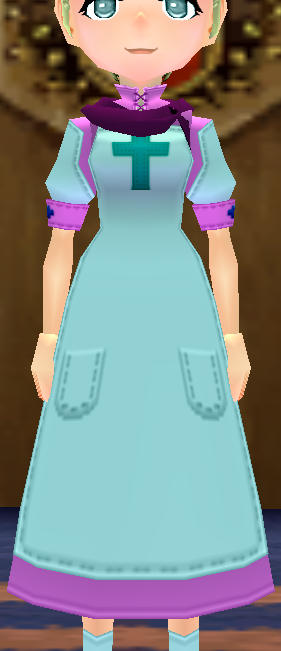 Equipped Ailionoa's Healer Dress viewed from the front
