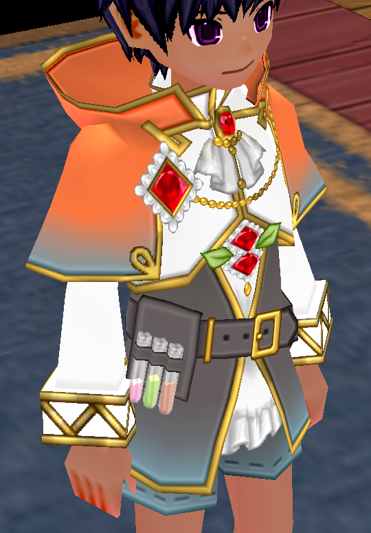 Equipped Ruby Adorned Alchemist Suit (M) viewed from an angle