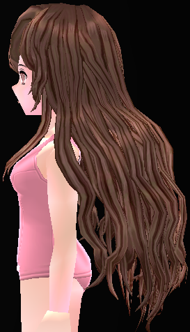 Equipped Peaceful Wavy Wig (F) viewed from the side