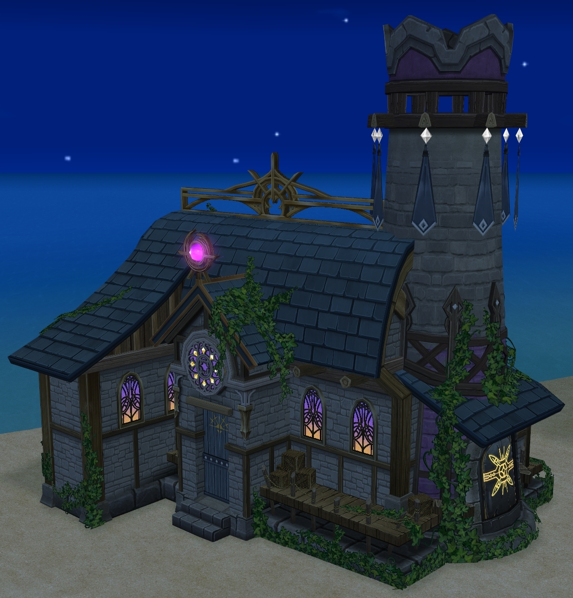 How Homestead Royal Mage's Atelier appears at night