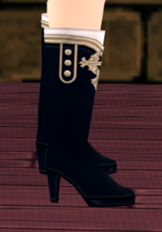Equipped Nobleman's Heirloom Boots (M) viewed from the side