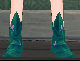 Equipped Fleur's Grass Heels viewed from the front