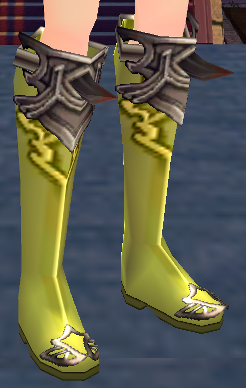 Equipped Ancient Vampire Boots viewed from an angle