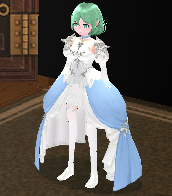 Equipped Iceborn Noble Outfit (F) viewed from an angle