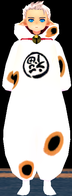 Equipped Neko Robe viewed from the front with the hood down