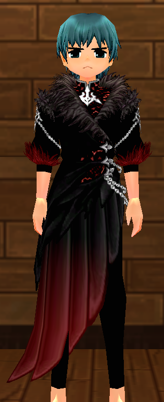 Equipped Grand Scarlet Nightstalker Outfit (M) viewed from the front