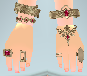 Equipped Desert Mirage Hand Ornaments (F) viewed from the side