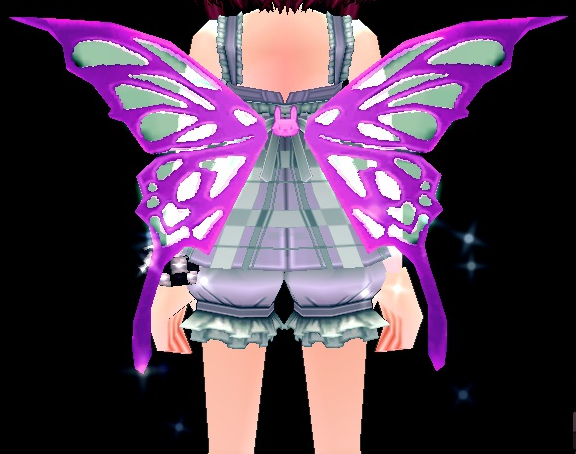 Equipped Fuschia Cutiefly Wings viewed from the back