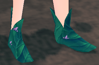Equipped Fleur's Grass Heels viewed from an angle
