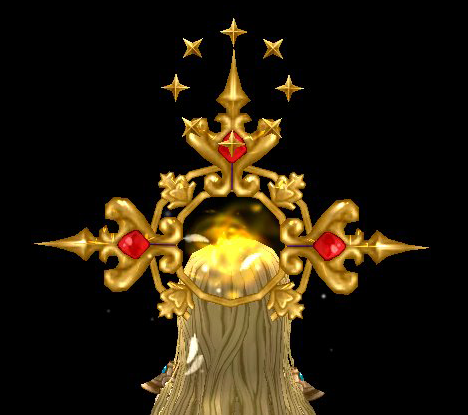 Equipped Gold Splendid Deity Halo viewed from the back