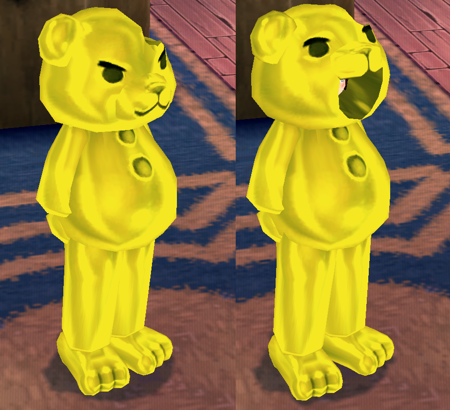 Equipped Gummy Bear Set viewed from an angle