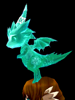Equipped Ice Dragon Flying Puppet viewed from the side