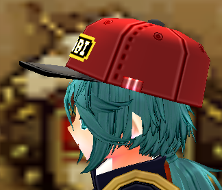 Equipped Pixel Hat viewed from the side
