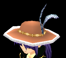 Equipped Romantic Feather Hat viewed from an angle