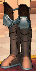 Equipped Tara Infantry Boots (Giant F) viewed from an angle
