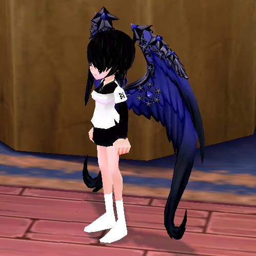 Equipped Dark Night Starlight Ceremony Wings viewed from an angle