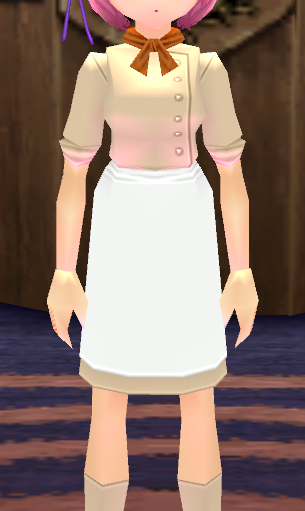 Equipped Tork's Chef Uniform (F) (Beige and White) viewed from the front