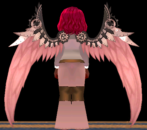 Equipped Pink Aeronaut Angel Wings viewed from the back