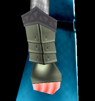 Equipped Dragon Scale Gauntlets viewed from the side