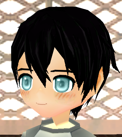 Equipped Kirito Wig (Default) viewed from an angle