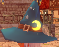 Equipped Eluned Night Witch Hat (M) viewed from the side