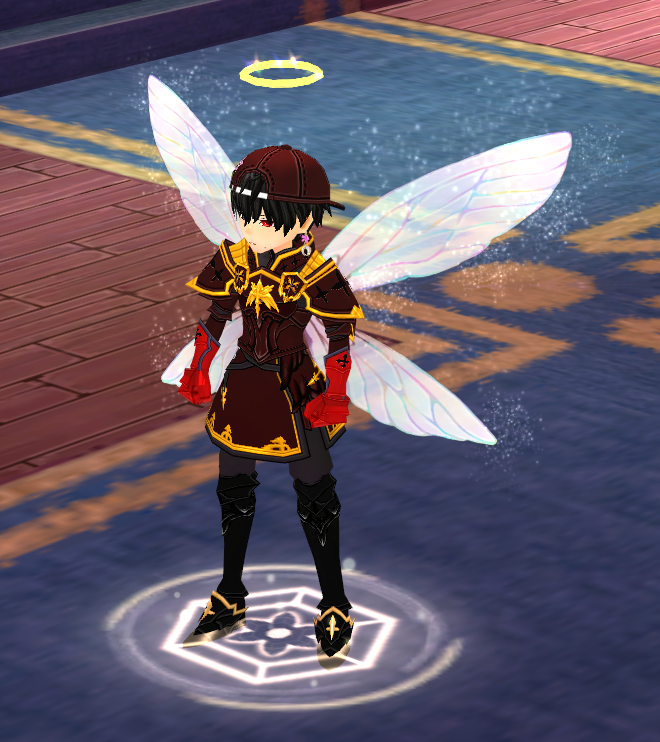 Equipped Fleur's Wings viewed from an angle