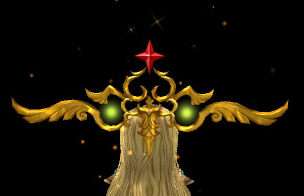 Equipped Gold Elegant Deity Halo viewed from the back