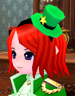 Equipped Mini Leprechaun Hat (Black Band, Green Hat) viewed from an angle