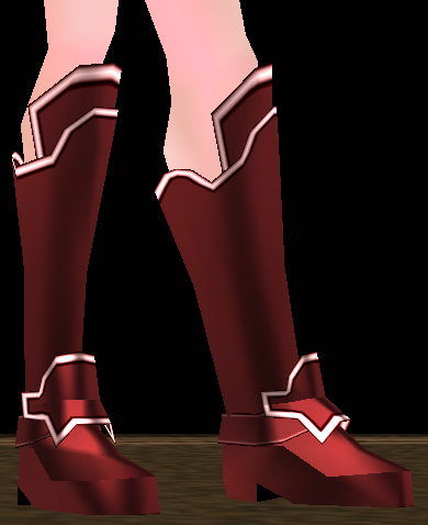 Equipped Heathcliff SAO Boots viewed from an angle