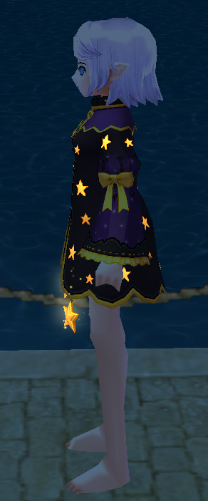 Equipped Night Witch Dress (Default Night) viewed from the side