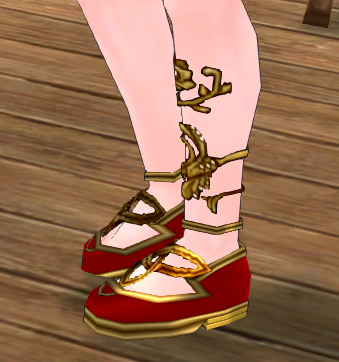 Equipped Winter Princess Boots viewed from the side