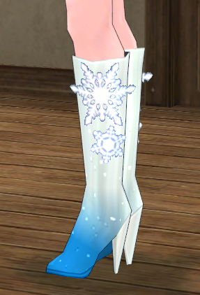 Equipped Argenta's Frostblossom Shoes viewed from the side