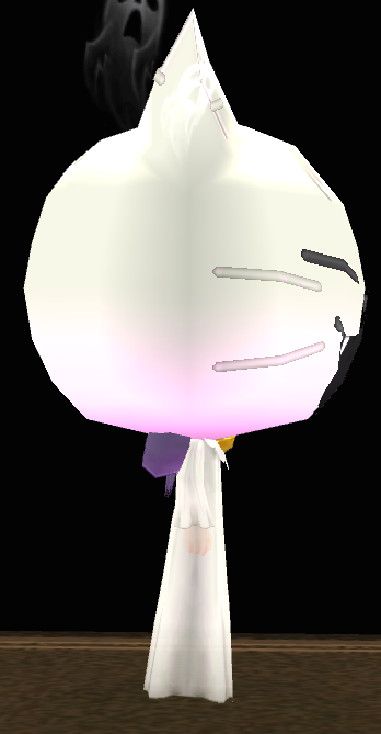 Equipped Male Magicked Chibi Ghost Cat Robe viewed from the side