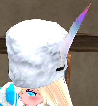 Equipped Premium Giant Winter Fur Hat (F) viewed from an angle