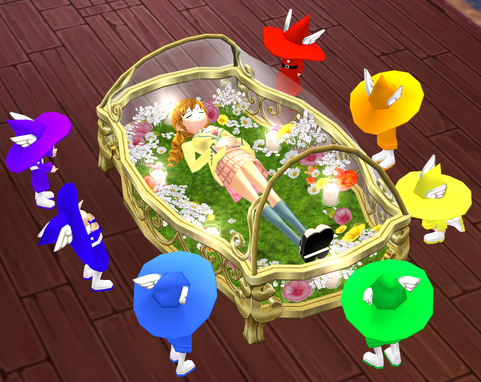 Seated preview of Floral Glass Coffin and the Seven Imps