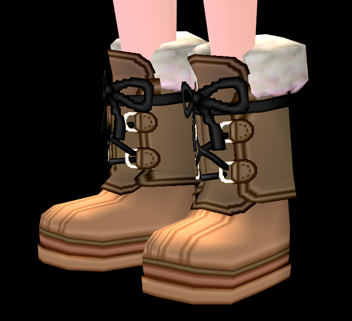 Equipped Cheerful Snowflake Boots (M) viewed from an angle