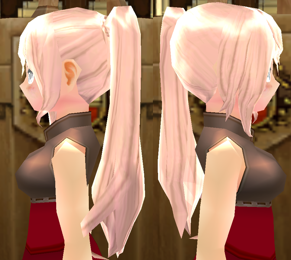 Equipped Romantic Rose Wig (F) viewed from the side