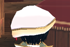 Equipped Ruby Adorned Alchemist Beret (M) viewed from the back