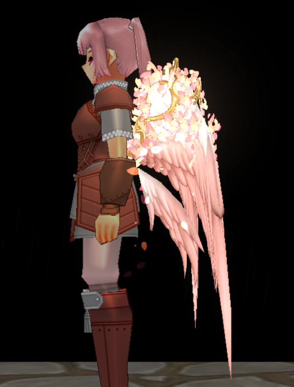 Equipped Full Bloom Yggdrasil Wings viewed from the side