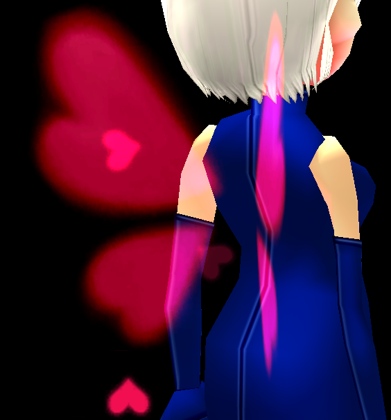 Equipped Hot Pink Heart Wings viewed from an angle