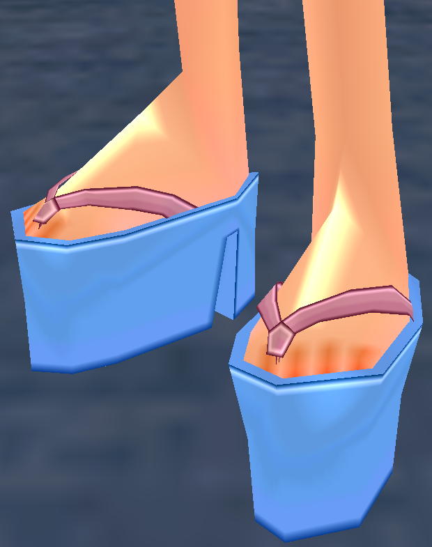 Equipped Tall Geta Sandals (F) viewed from an angle