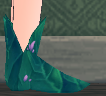 Equipped Fleur's Grass Heels viewed from the side
