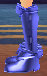Equipped Male Valencia's Cross Line Plate Boots (Blue) viewed from the side