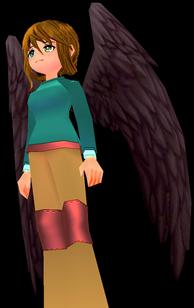 Equipped Brown Angel Wings viewed from an angle